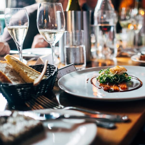 A signature plated restaurant dish